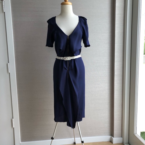 Roland Mouret - Navy Circe silk-gazar dress - Picture 7 of 8